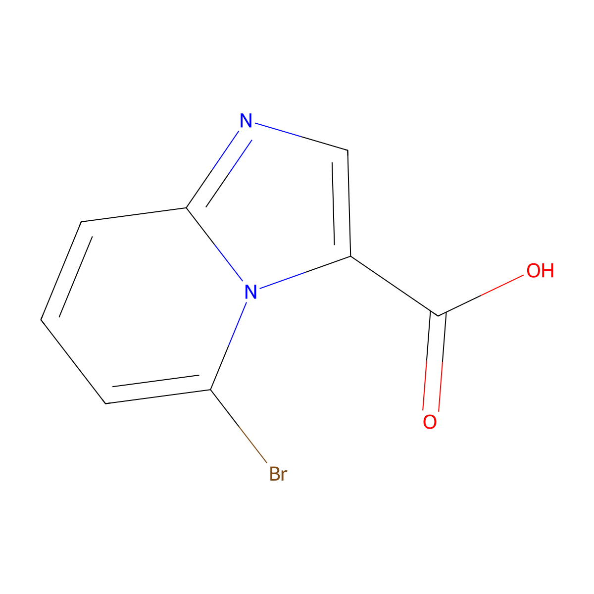 5-Bromoimidazo[1,2-a]pyridine-3-carboxylic acid molecular structure, CAS 1782764-21-9