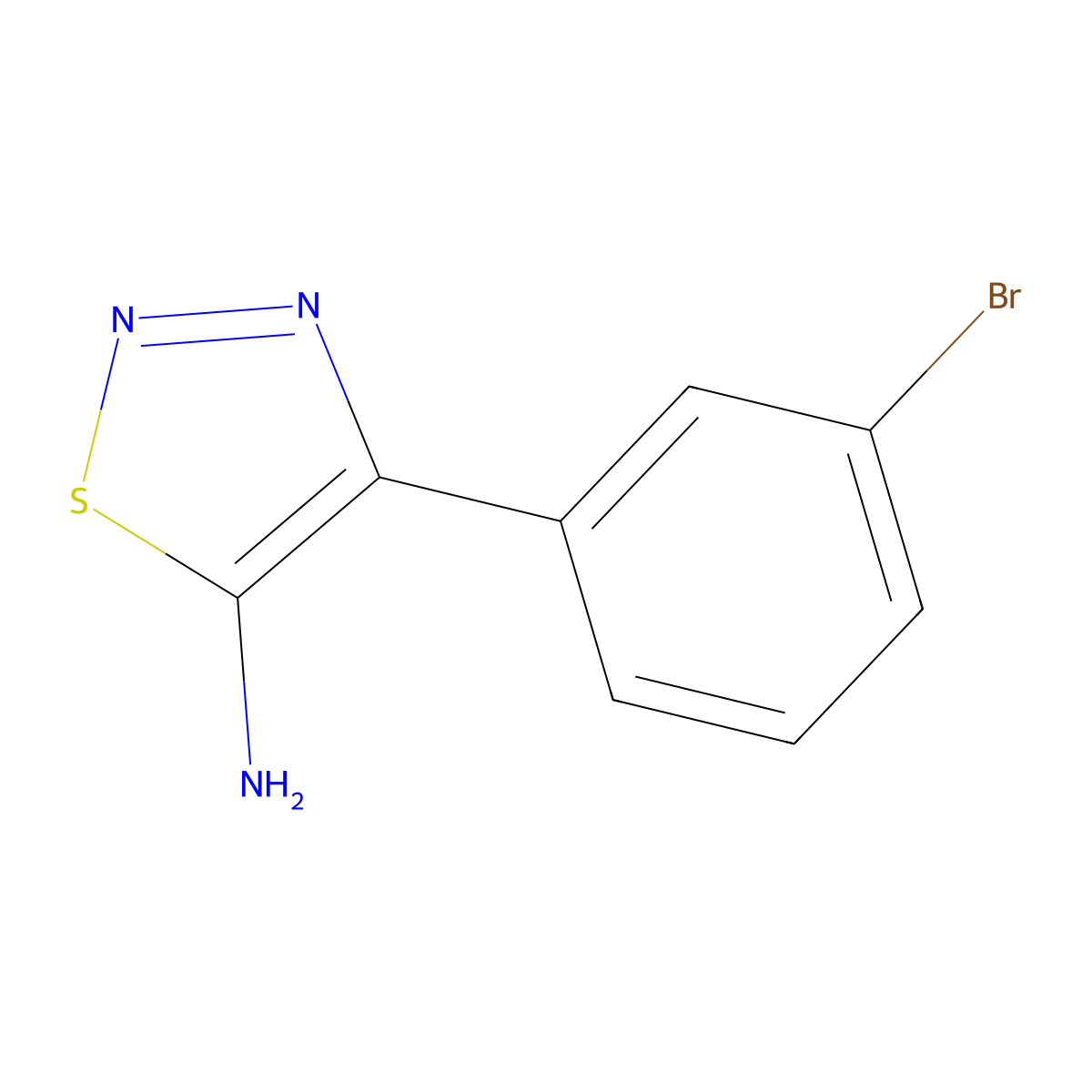4-(3-Bromophenyl)-1,2,3-thiadiazol-5-amine molecular structure, CAS 1782769-83-8