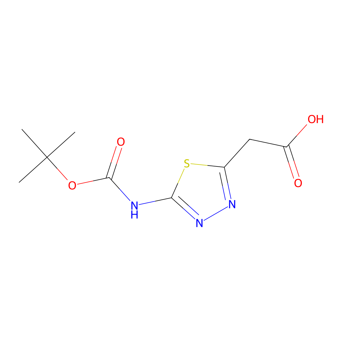 2-[2-(BOC-Amino)-1,3,4-thiadiazol-5-yl]acetic acid molecular structure, CAS 1782770-94-8