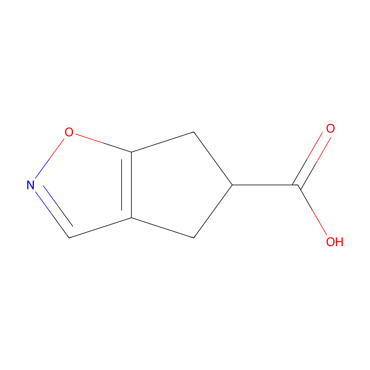 5,6-Dihydro-4H-cyclopenta[d]isoxazole-5-carboxylic acid molecular structure, CAS 1782777-41-6