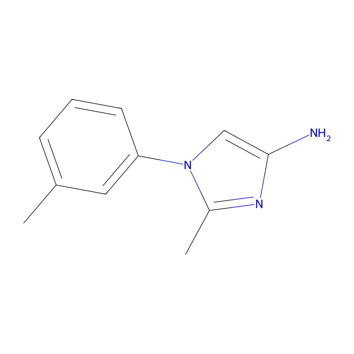 2-methyl-1-(m-tolyl)-1H-imidazol-4-amine molecular structure, CAS 1782783-58-7