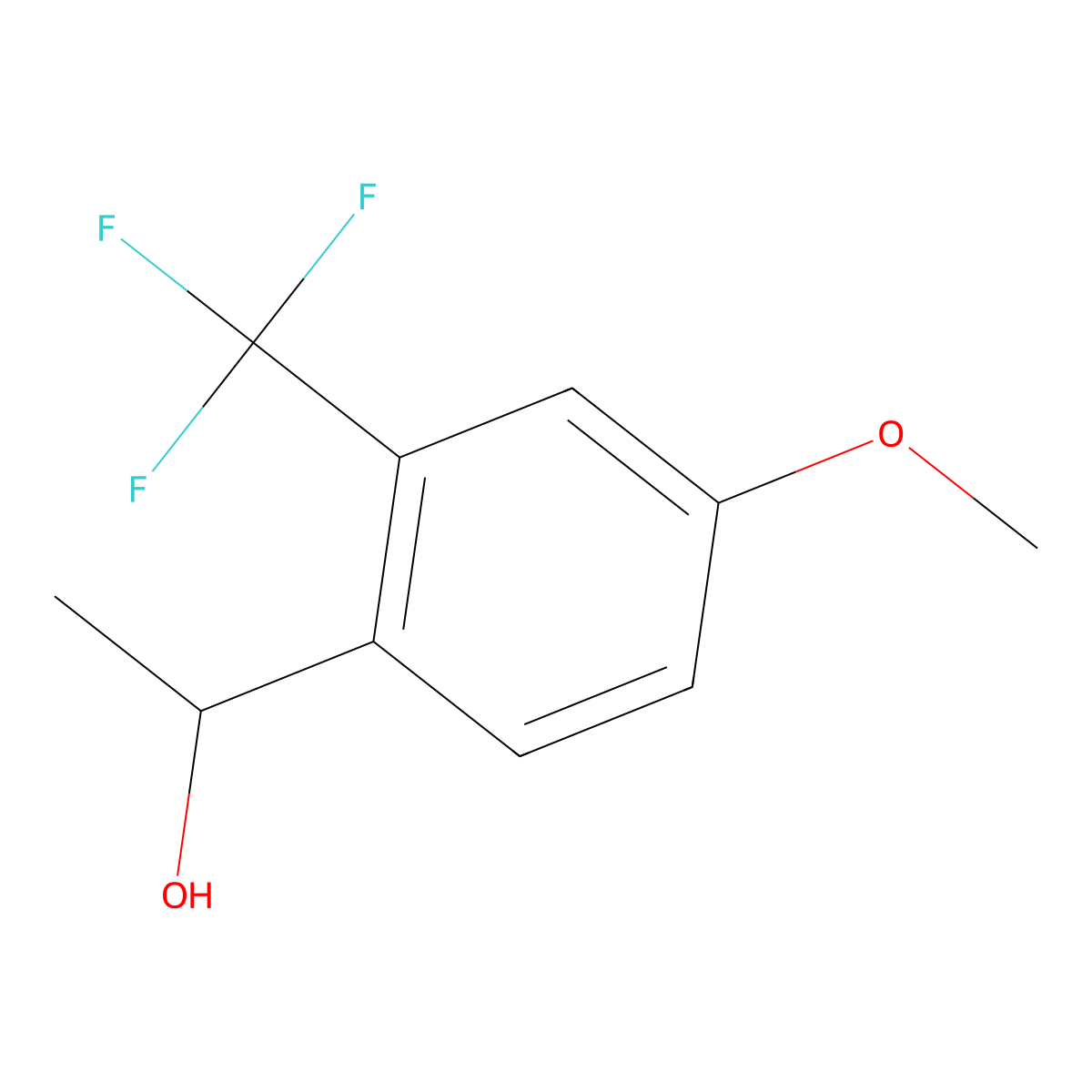 1-[4-Methoxy-2-(trifluoromethyl)phenyl]ethan-1-ol molecular structure, CAS 1782790-01-5