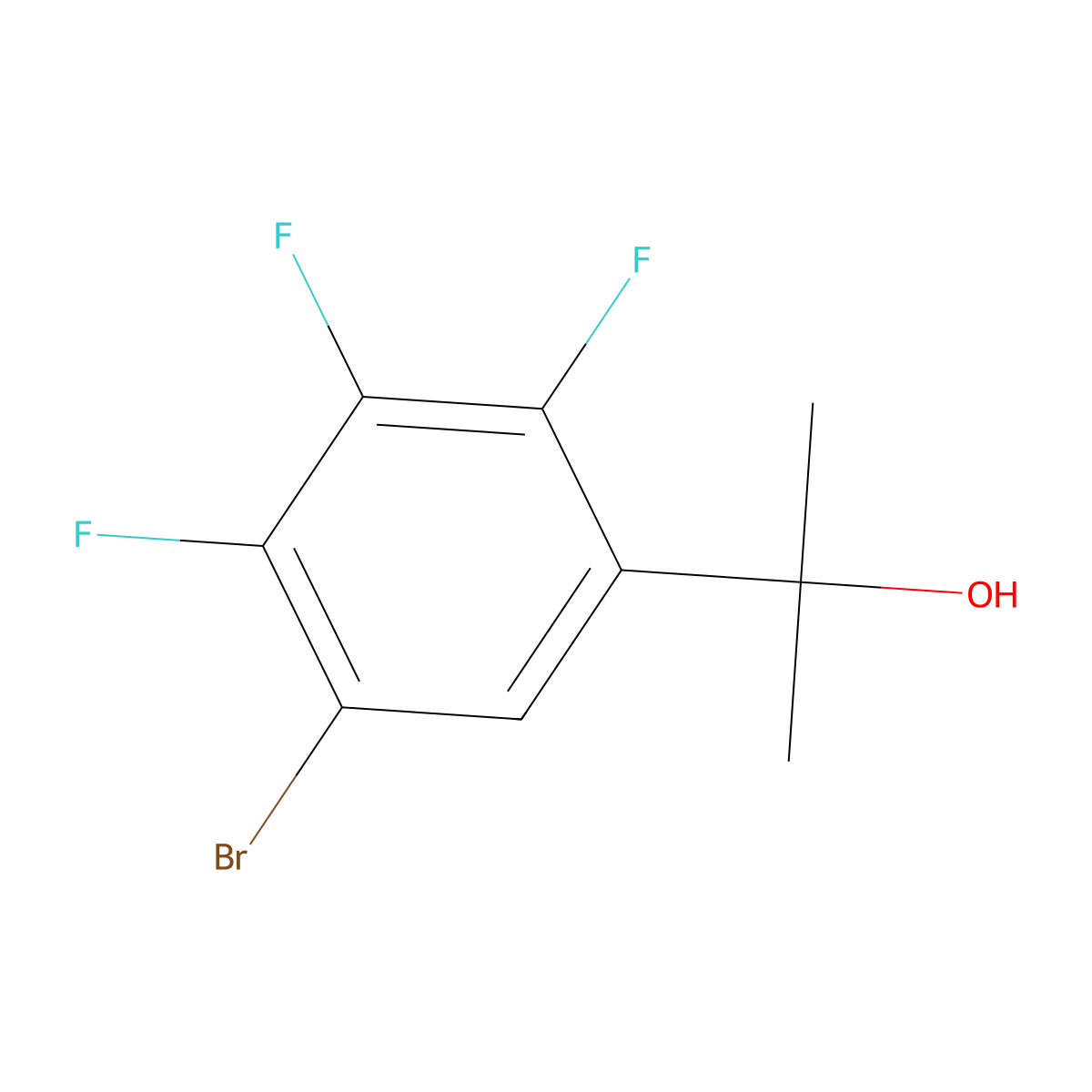 2-(5-Bromo-2,3,4-trifluorophenyl)propan-2-ol molecular structure, CAS 1782792-21-5