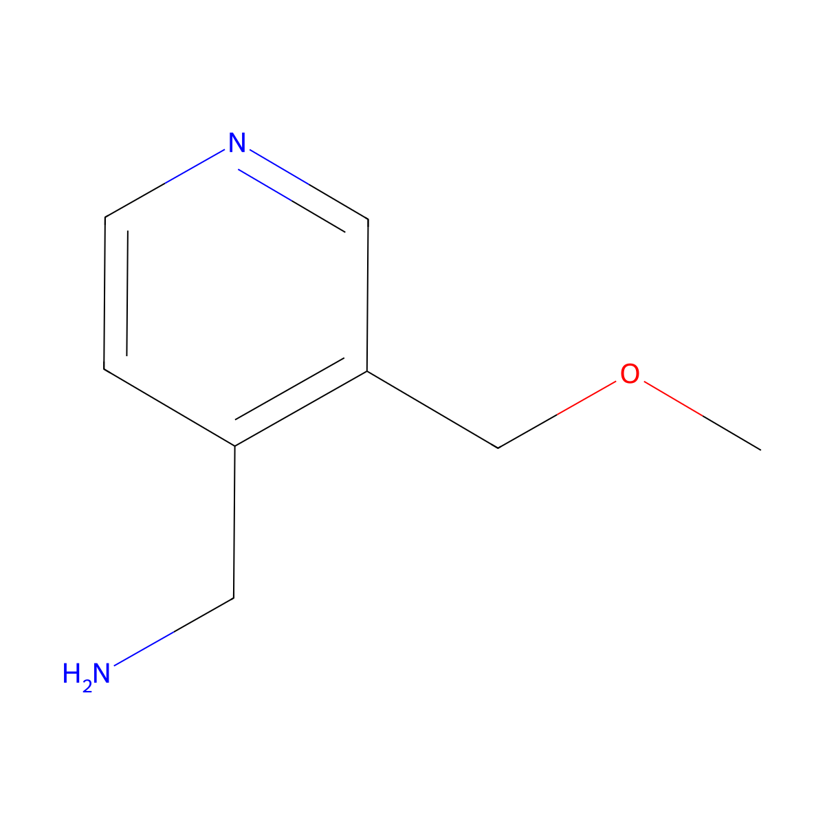 (3-(Methoxymethyl)pyridin-4-yl)methanamine molecular structure, CAS 1782796-74-0
