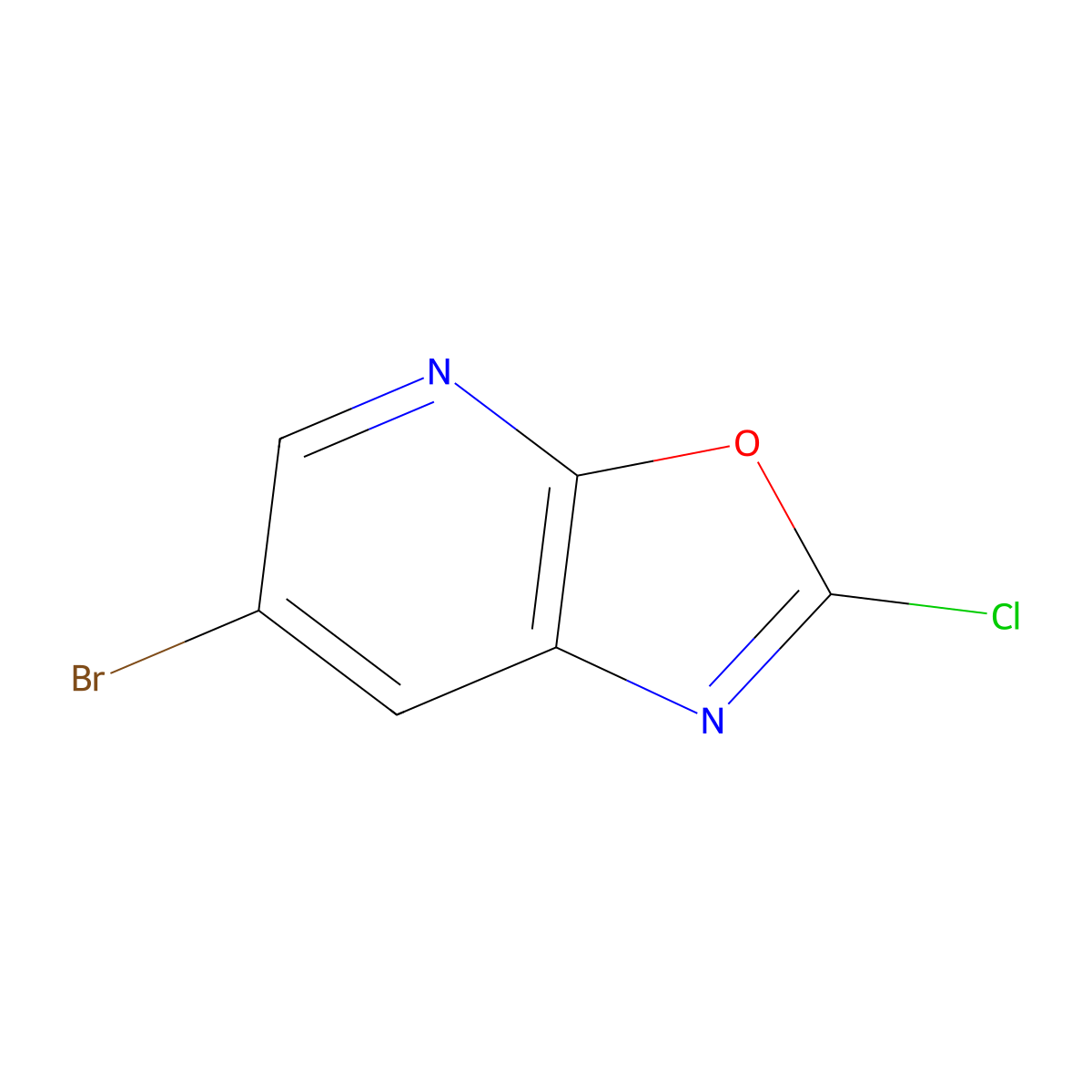 6-Bromo-2-chloro-(1,3)oxazolo(5,4-b)pyridine molecular structure, CAS 1782797-89-0