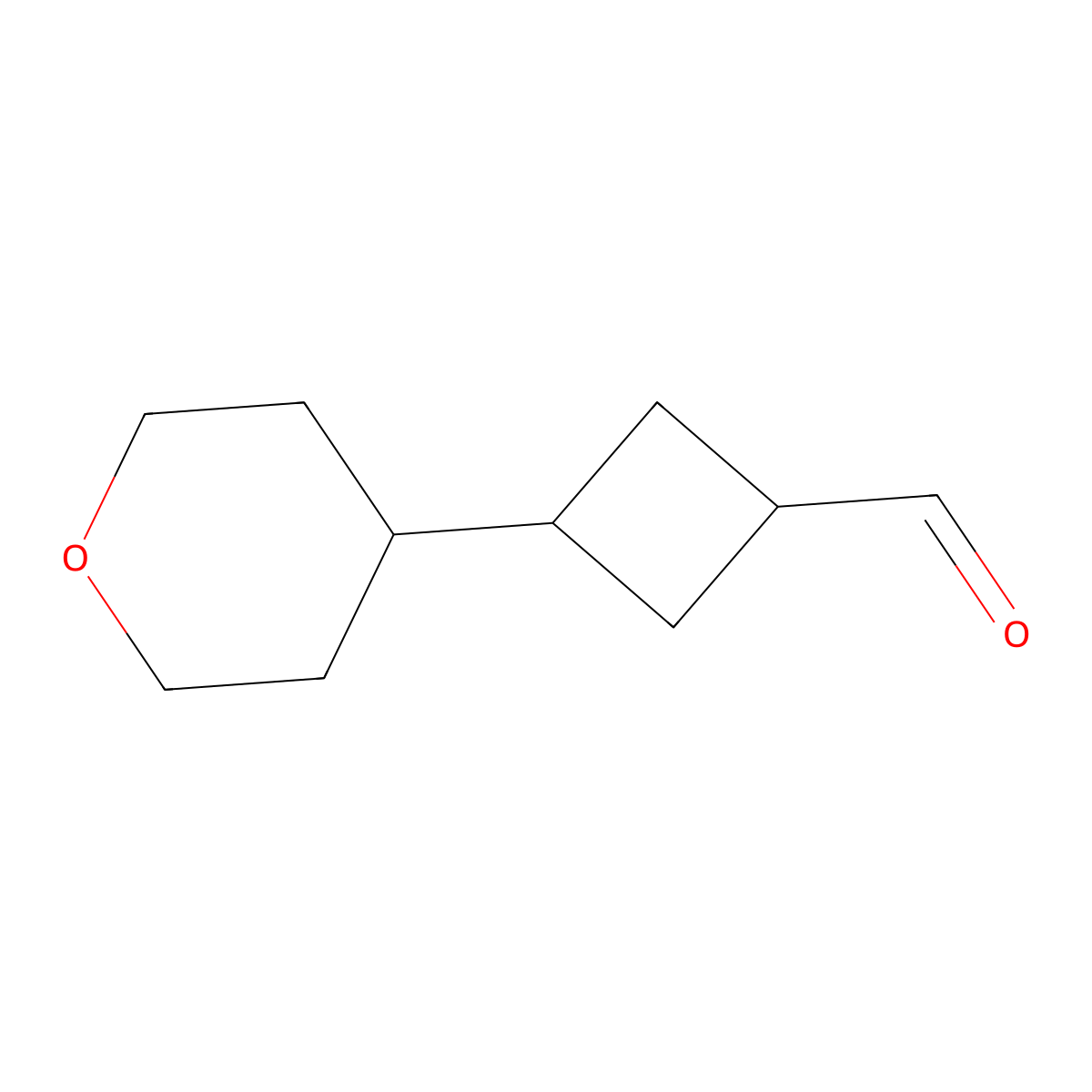 3-(Oxan-4-yl)cyclobutane-1-carbaldehyde molecular structure, CAS 1782799-21-6