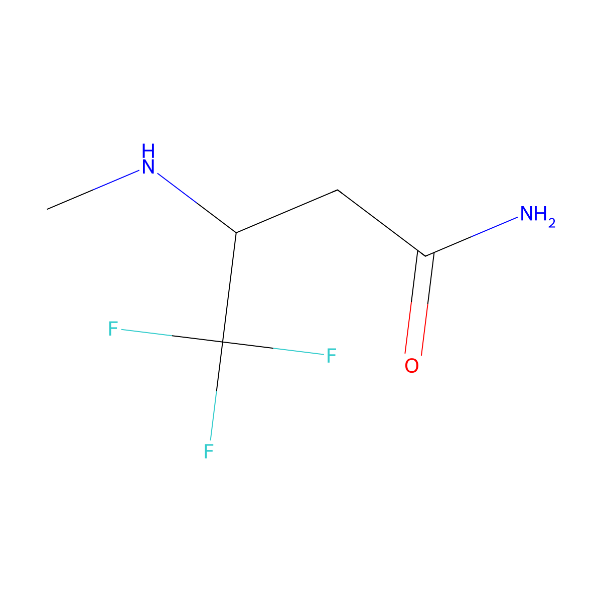 4,4,4-Trifluoro-3-(methylamino)butanamide molecular structure, CAS 1782804-35-6