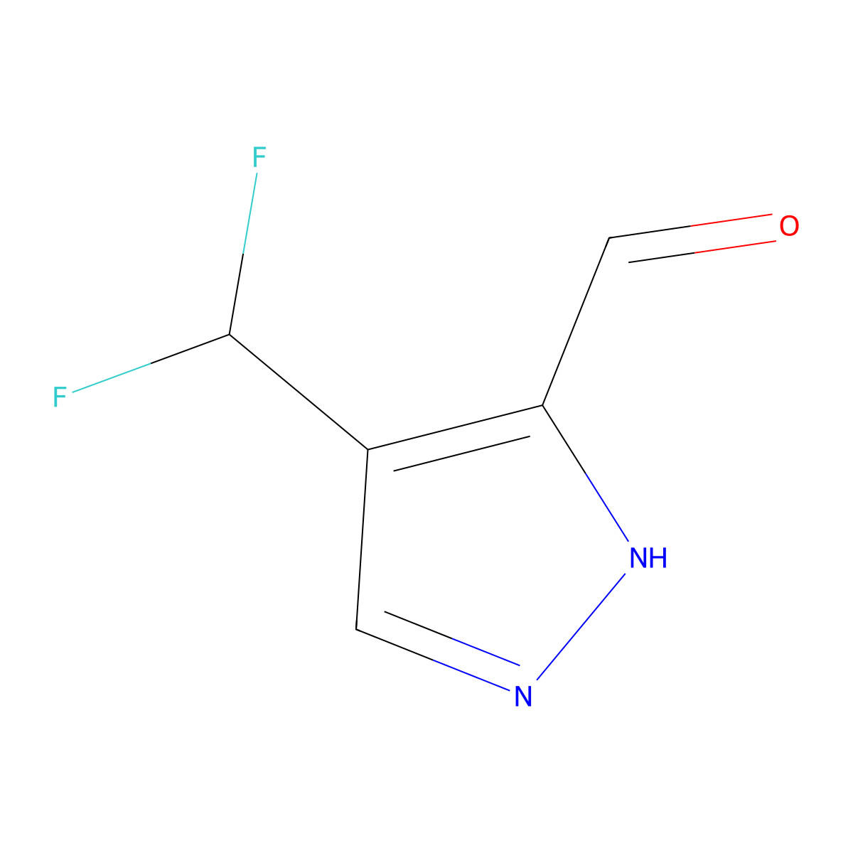 4-(difluoromethyl)-1H-pyrazole-3-carbaldehyde molecular structure, CAS 1782804-64-1