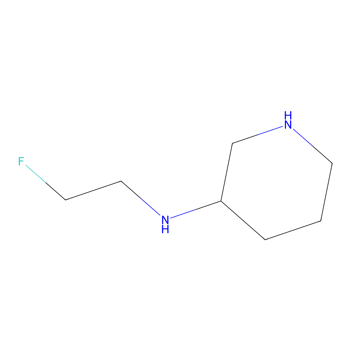 N-(2-fluoroethyl)piperidin-3-amine molecular structure, CAS 1782804-82-3