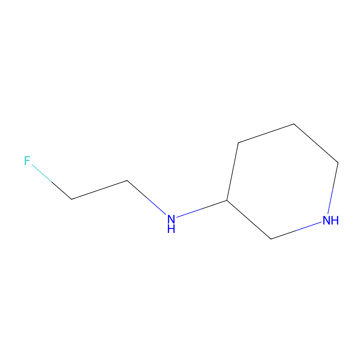 N-(2-fluoroethyl)piperidin-3-amine molecular structure, CAS 1782804-82-3