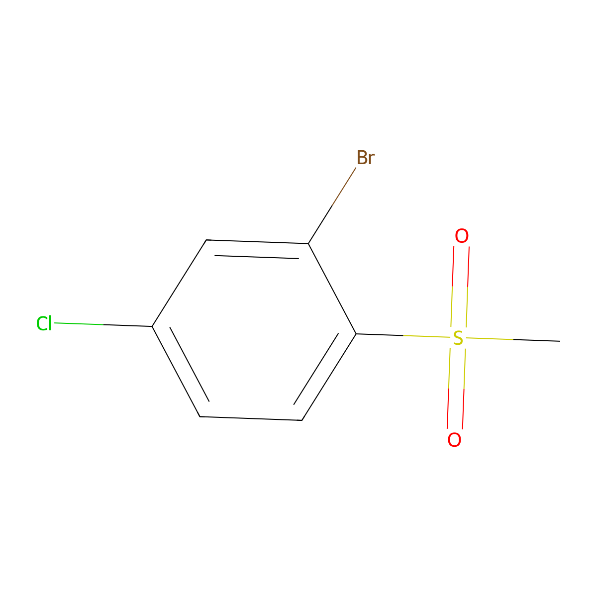 2-Bromo-4-chloro-1-methanesulfonylbenzene molecular structure, CAS 1782806-79-4