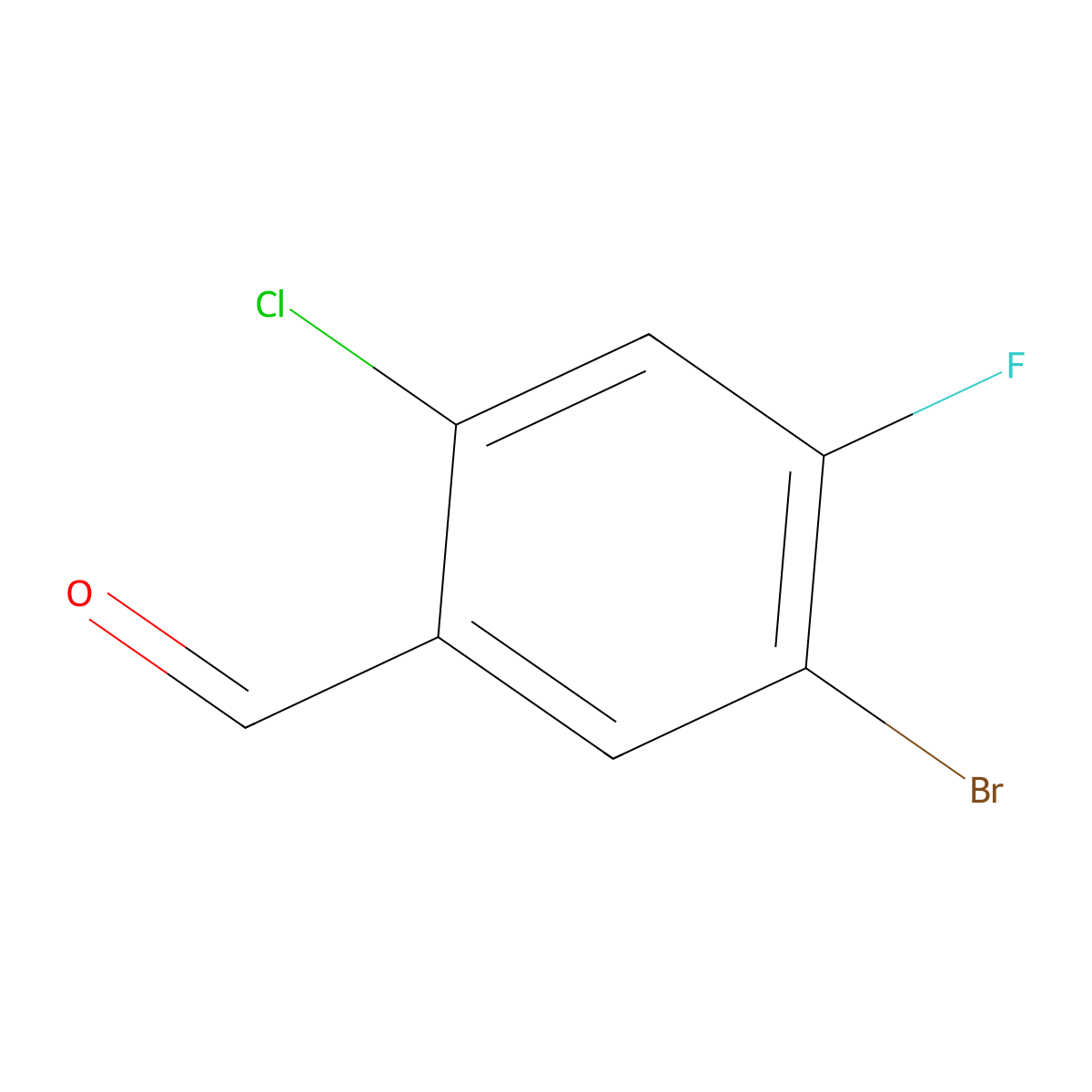 5-Bromo-2-chloro-4-fluorobenzaldehyde molecular structure, CAS 1782815-29-5