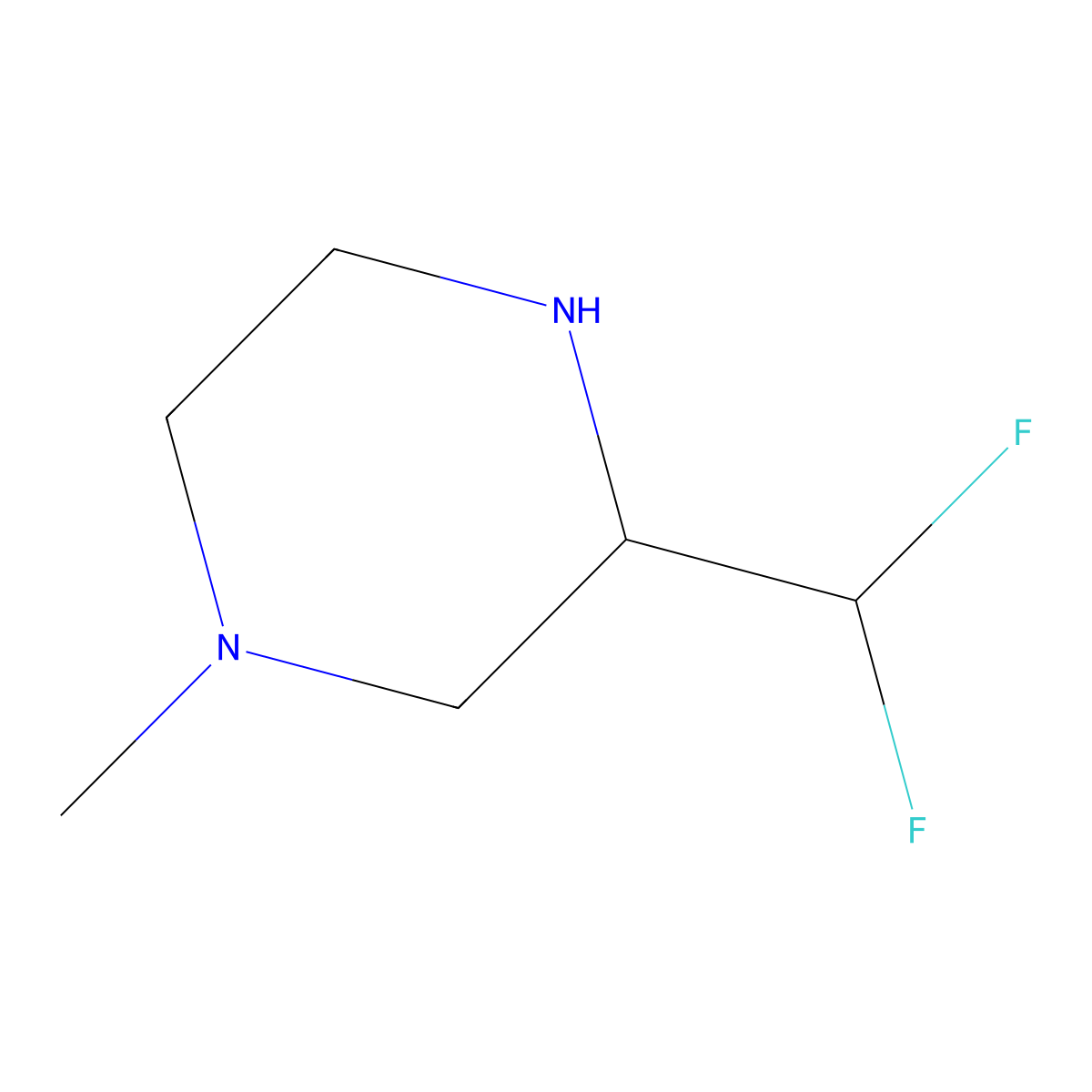 3-(Difluoromethyl)-1-methylpiperazine molecular structure, CAS 1782816-42-5