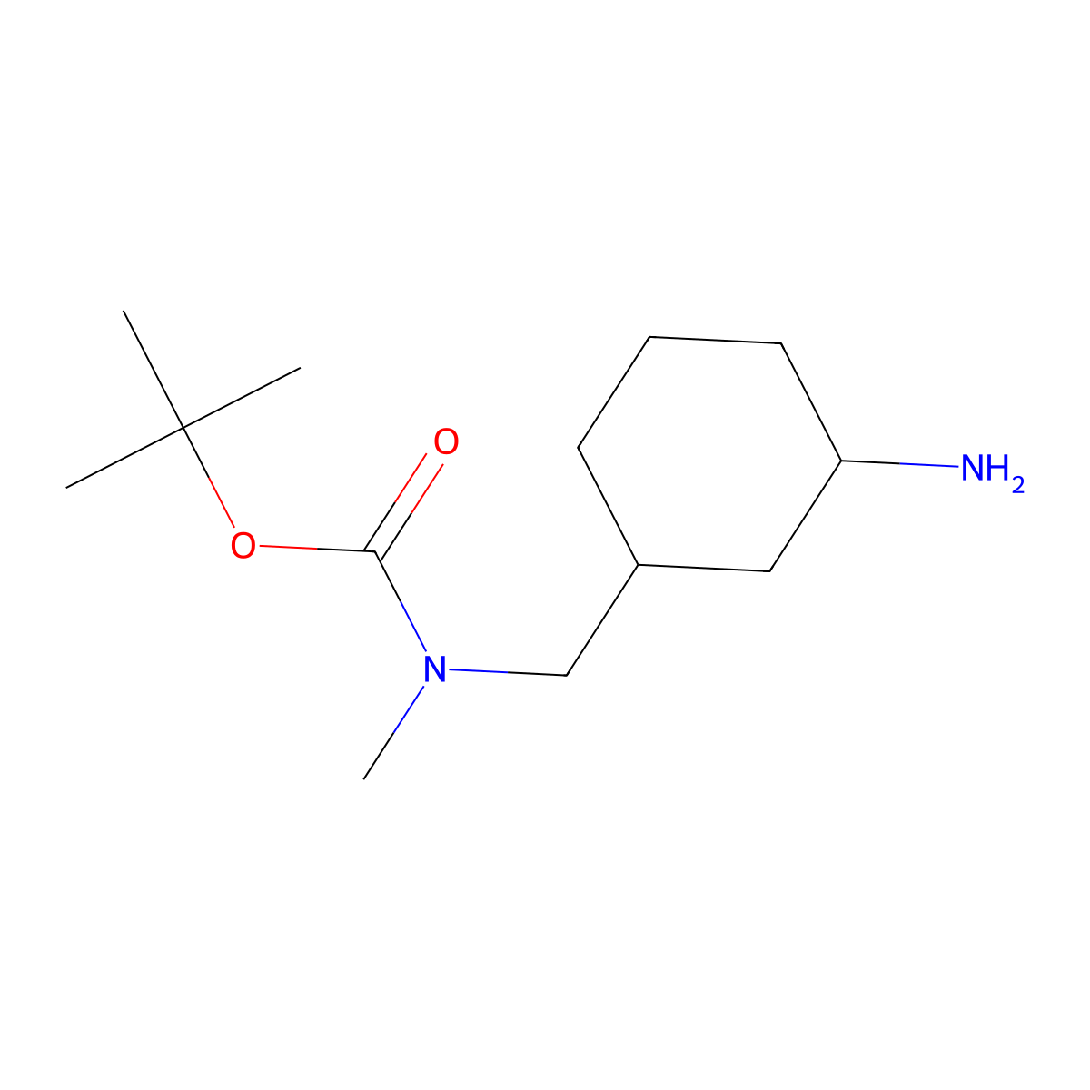 tert-butyl N-[(3-aminocyclohexyl)methyl]-N-methylcarbamate molecular structure, CAS 1782817-59-7