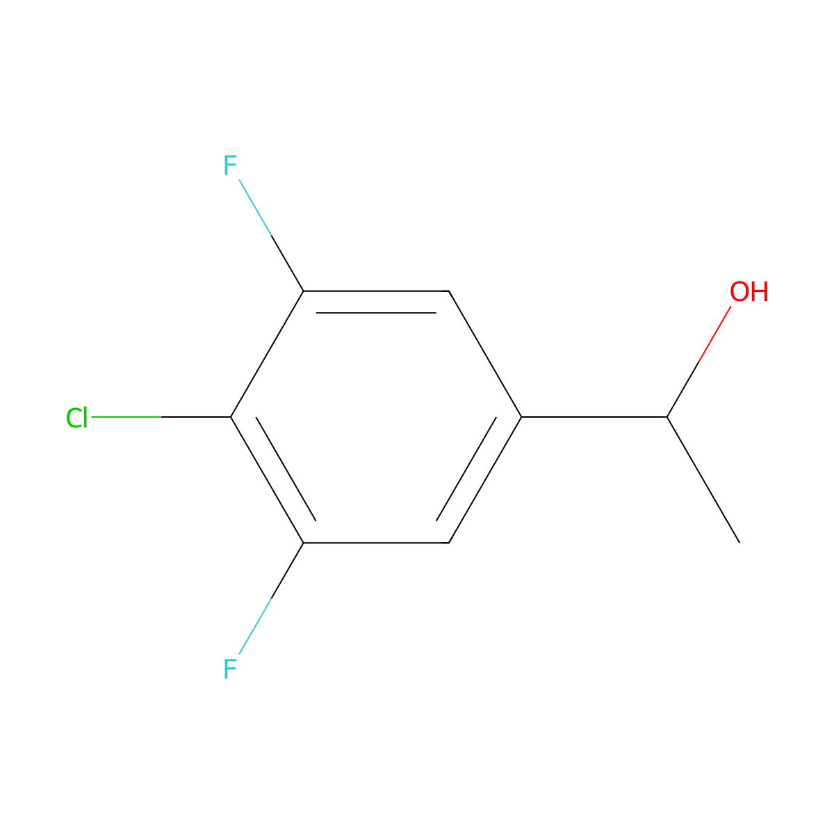 1-(4-Chloro-3,5-difluorophenyl)ethan-1-ol molecular structure, CAS 1782817-98-4