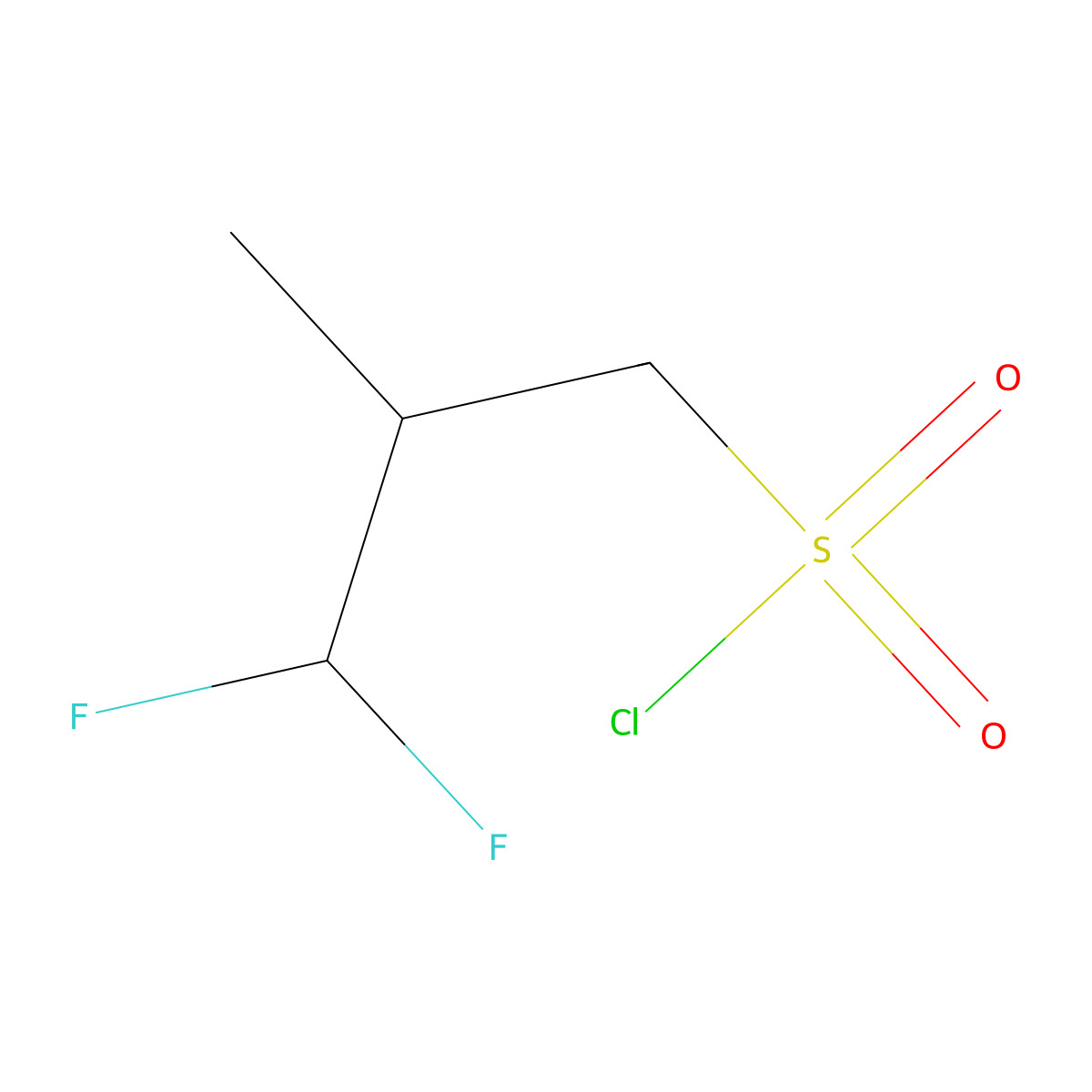 3,3-Difluoro-2-methylpropane-1-sulfonyl chloride molecular structure, CAS 1782818-13-6