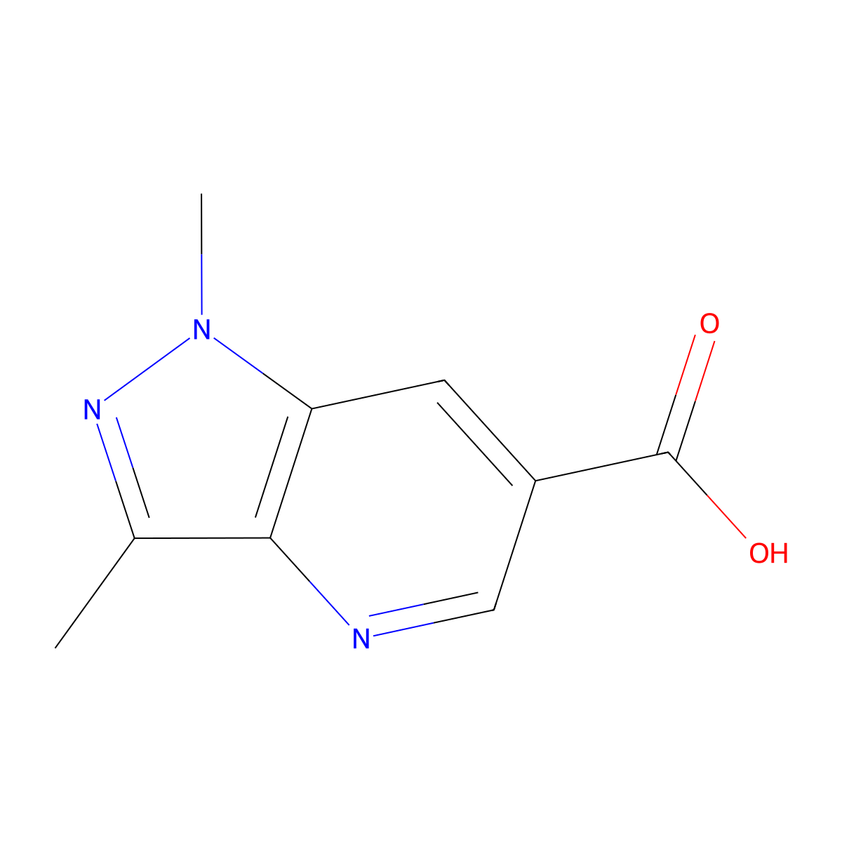 1,3-dimethyl-1H-pyrazolo[4,3-b]pyridine-6-carboxylicacid molecular structure, CAS 1782820-06-7