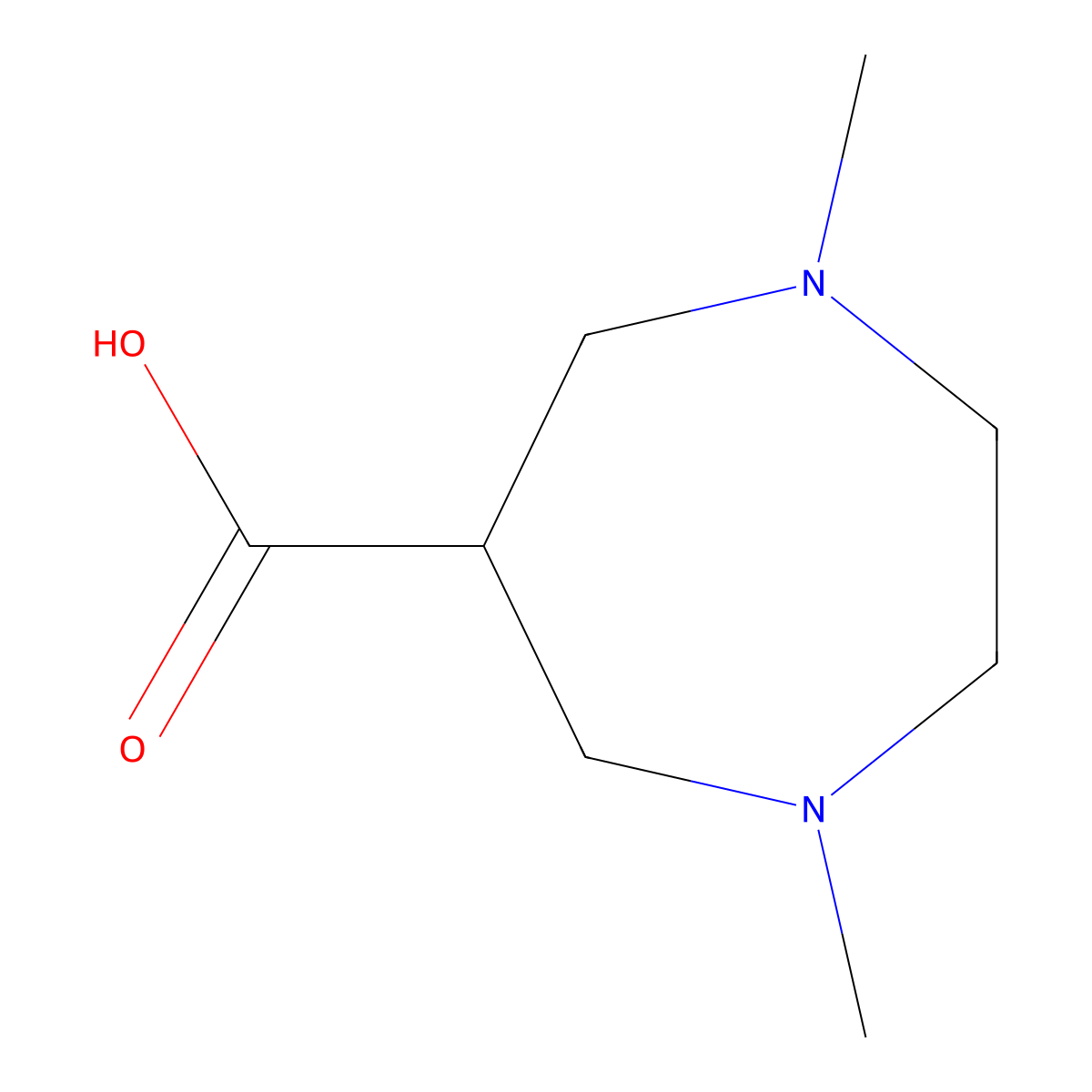 1,4-Dimethyl-1,4-diazepane-6-carboxylic acid molecular structure, CAS 1782824-01-4