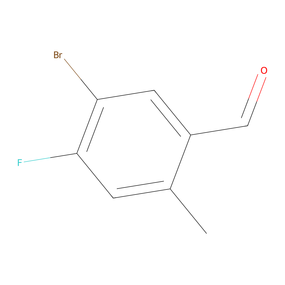 5-Bromo-4-fluoro-2-methylbenzaldehyde molecular structure, CAS 1782824-13-8