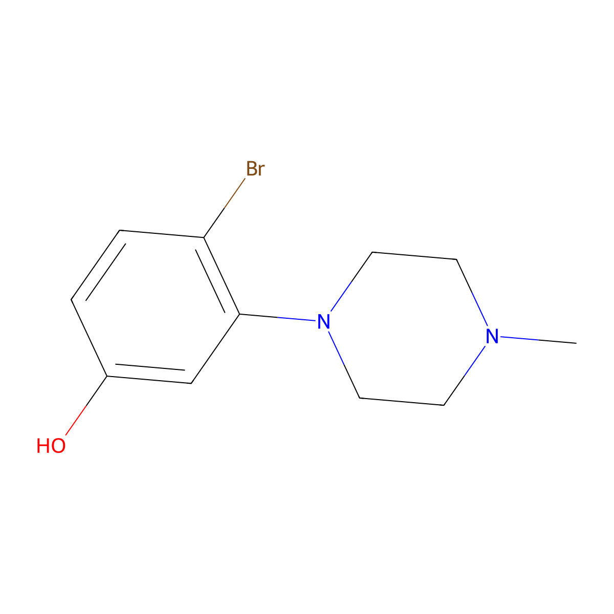 4-Bromo-3-(4-methylpiperazin-1-yl)phenol molecular structure, CAS 1782824-52-5