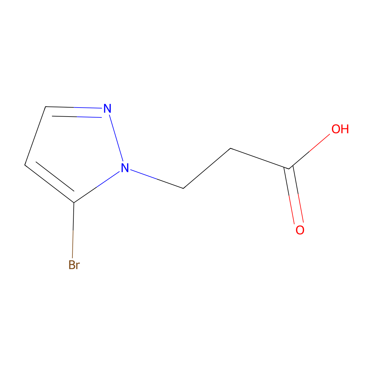3-(5-bromo-1H-pyrazol-1-yl)propanoic acid molecular structure, CAS 1782824-88-7