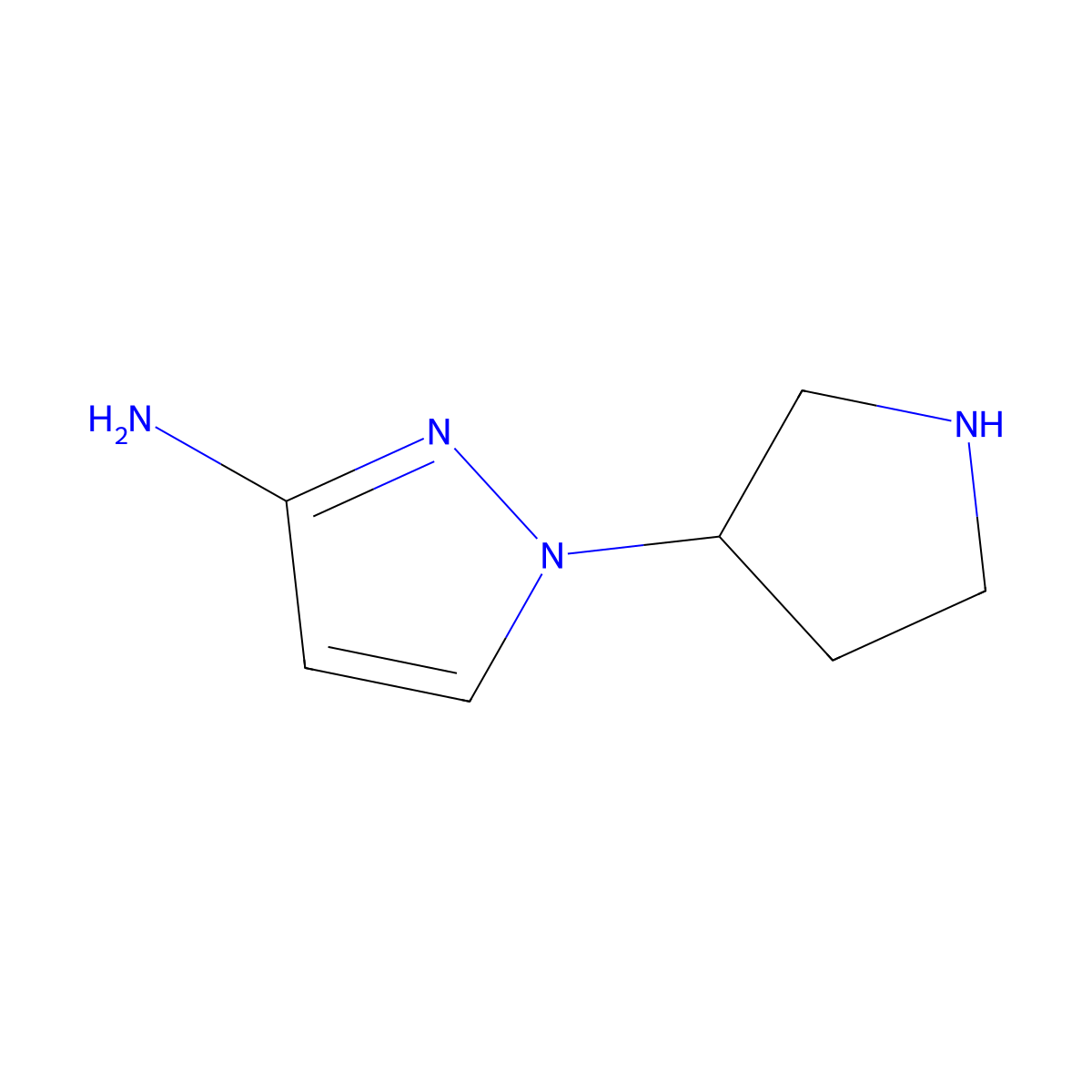 1-(pyrrolidin-3-yl)-1H-pyrazol-3-amine molecular structure, CAS 1782828-66-3