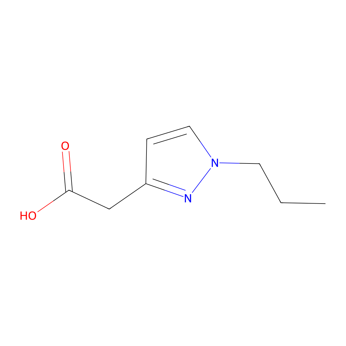 2-(1-Propyl-1H-pyrazol-3-yl)acetic acid molecular structure, CAS 1782829-26-8