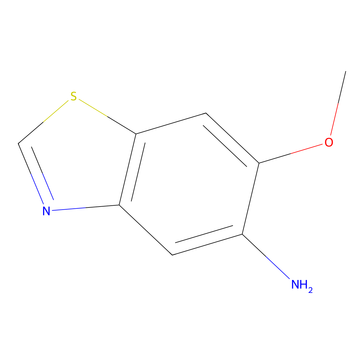 6-Methoxy-1,3-benzothiazol-5-amine molecular structure, CAS 1782830-98-1
