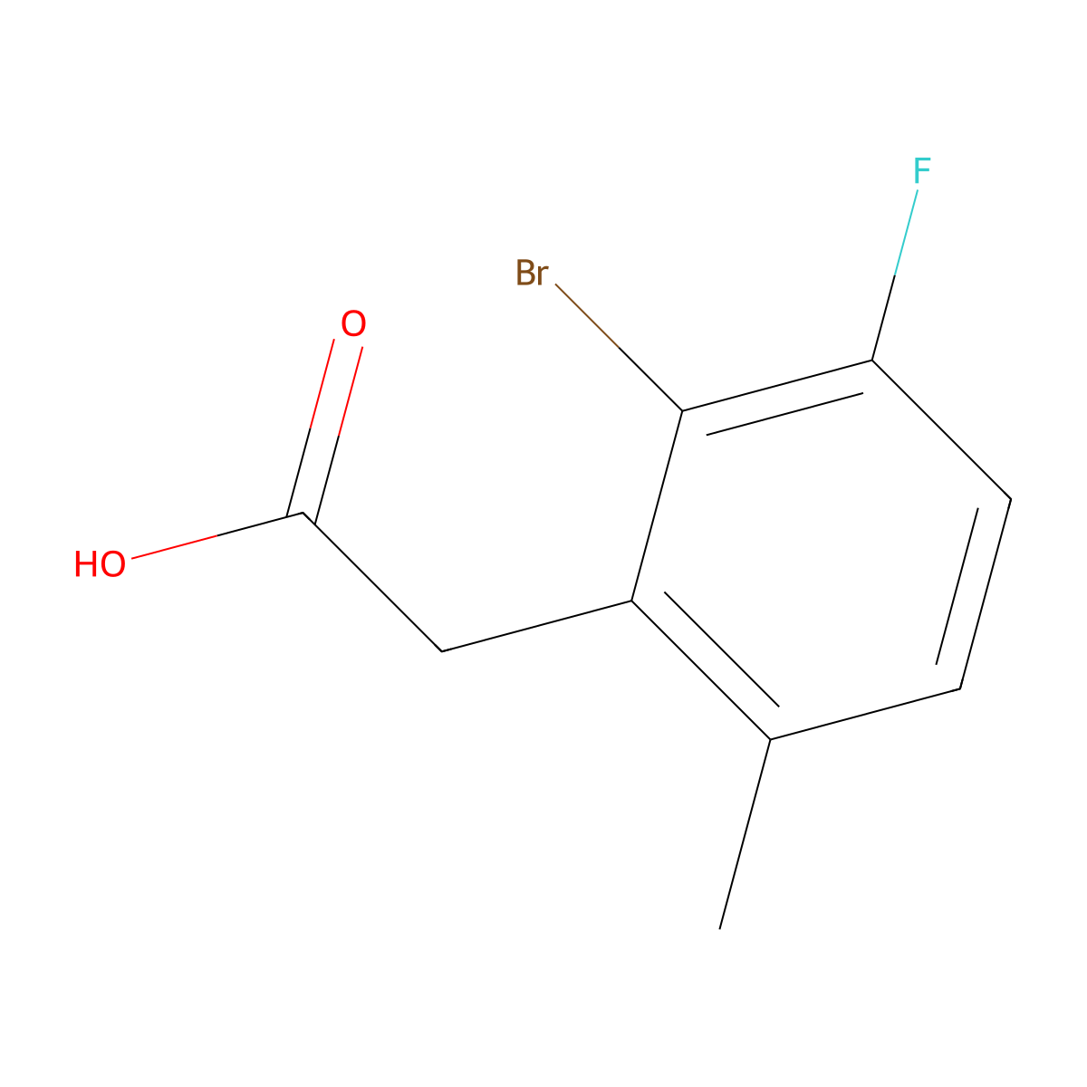 2-(2-Bromo-3-fluoro-6-methylphenyl)acetic acid molecular structure, CAS 1782832-19-2