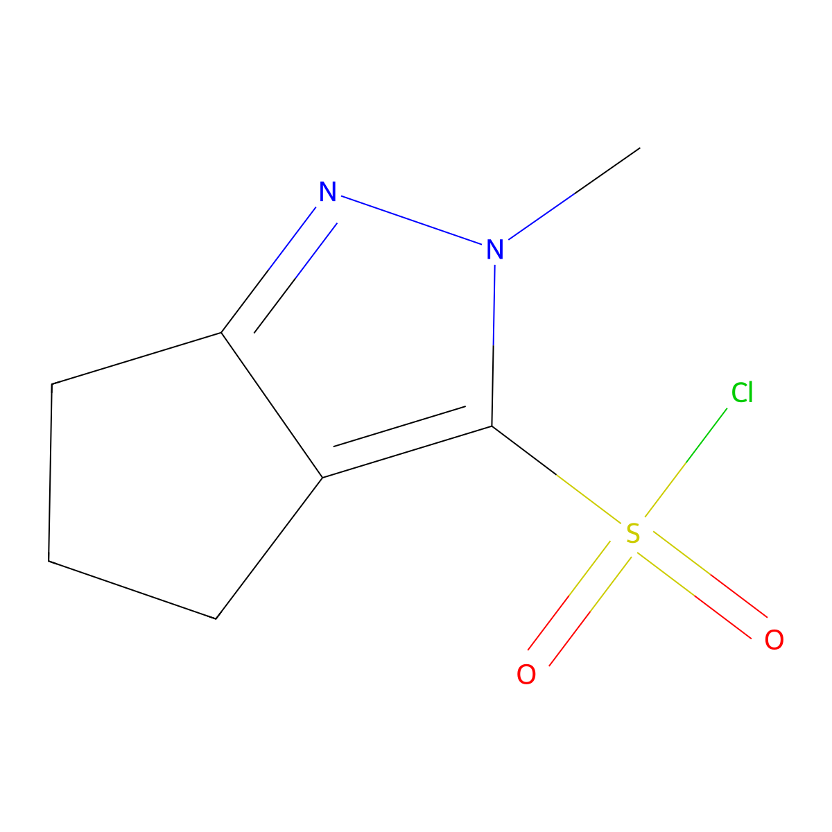 2-methyl-2H,4H,5H,6H-cyclopenta[c]pyrazole-3-sulfonyl chloride molecular structure, CAS 1782834-36-9