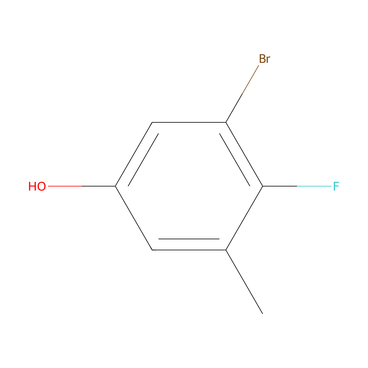 3-Bromo-4-fluoro-5-methylphenol molecular structure, CAS 1782834-81-4