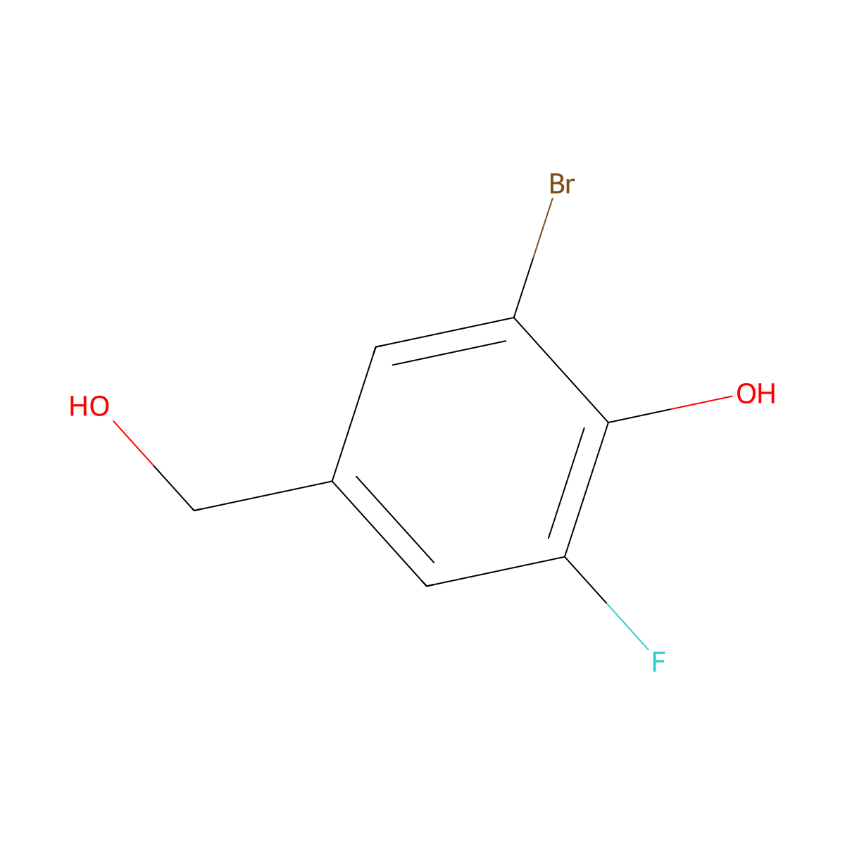 3-Bromo-5-fluoro-4-hydroxybenzyl alcohol molecular structure, CAS 1782834-88-1