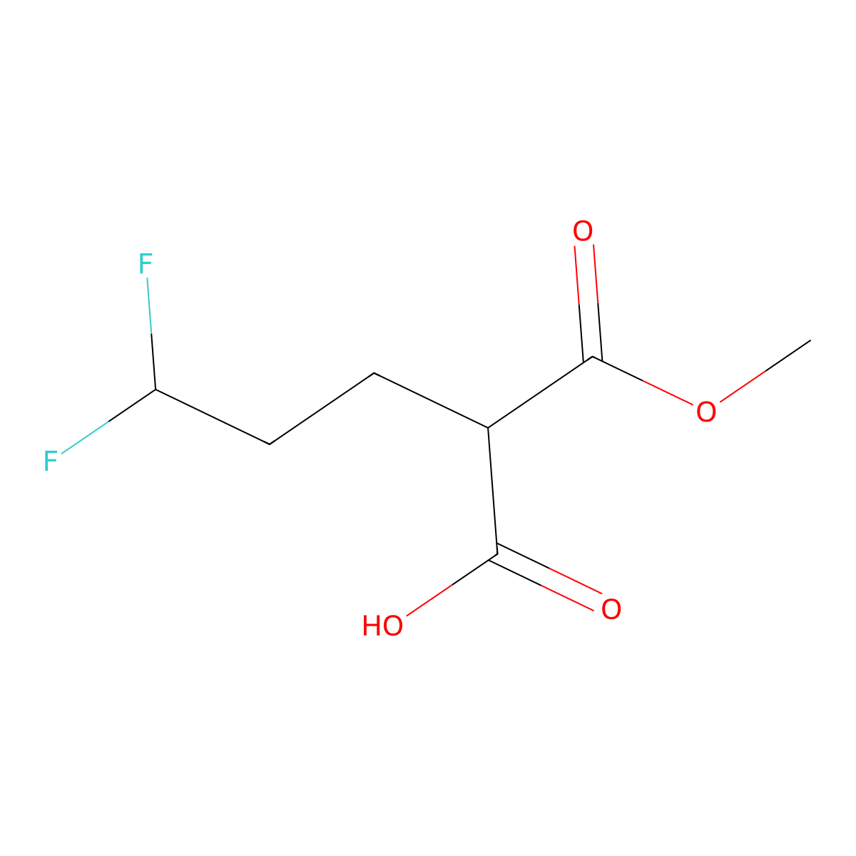 5,5-Difluoro-2-methoxycarbonyl-pentanoic acid molecular structure, CAS 1782836-42-3