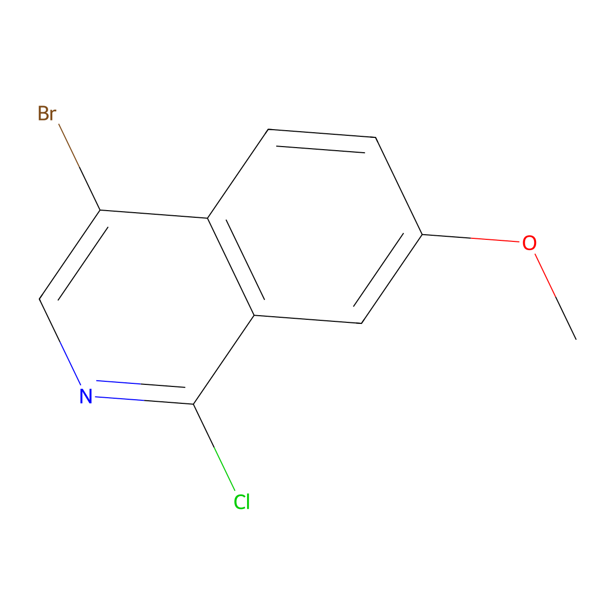 4-Bromo-1-chloro-7-methoxyisoquinoline molecular structure, CAS 1782837-64-2