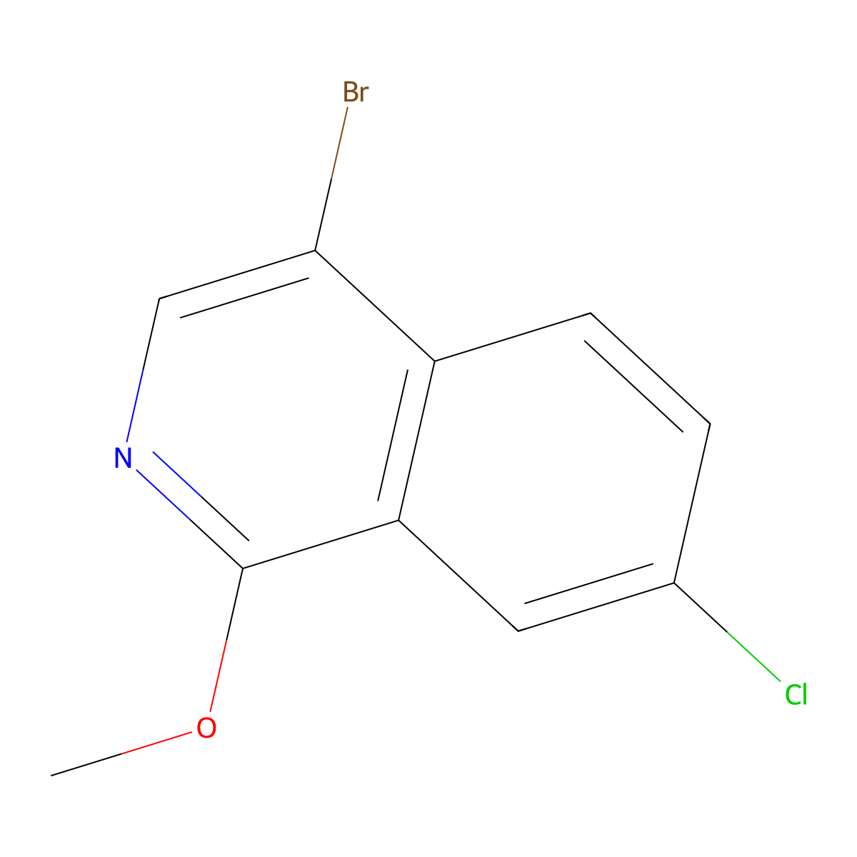 4-Bromo-7-chloro-1-methoxyisoquinoline molecular structure, CAS 1782837-67-5