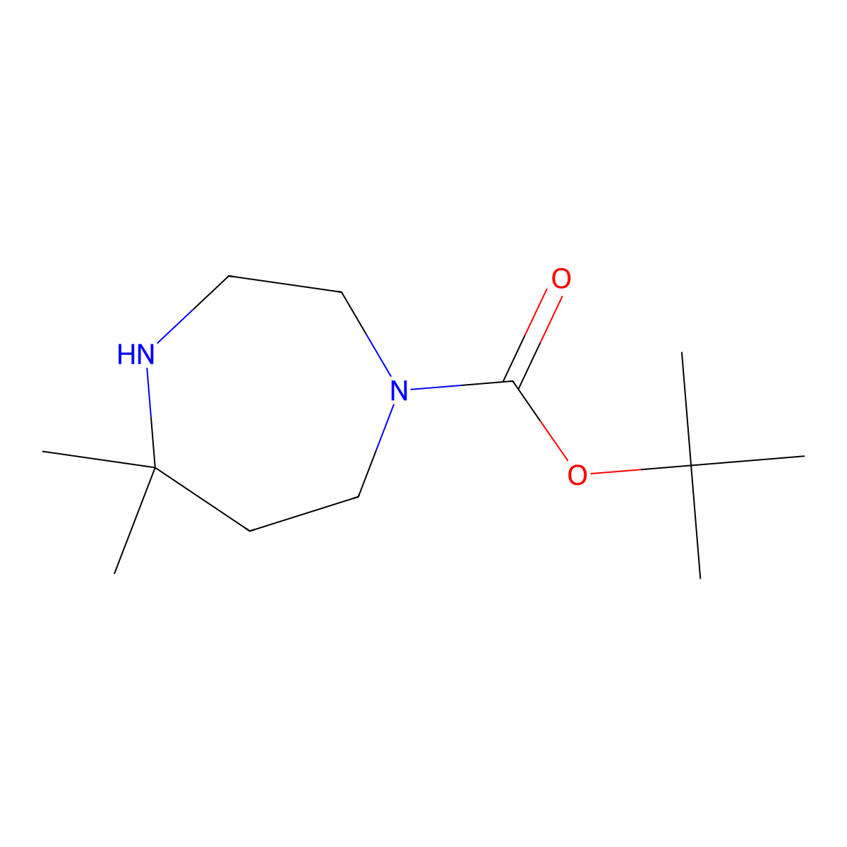 Tert-butyl 5,5-dimethyl-1,4-diazepane-1-carboxylate molecular structure, CAS 1782838-31-6