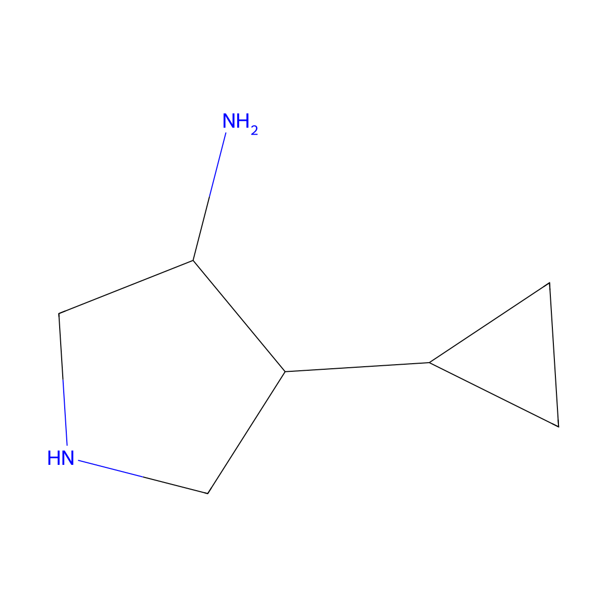 4-Cyclopropylpyrrolidin-3-amine molecular structure, CAS 1782839-63-7