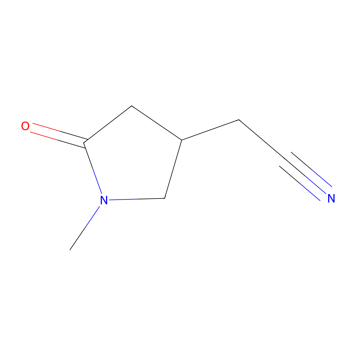 2-(1-Methyl-5-oxopyrrolidin-3-yl)acetonitrile molecular structure, CAS 1782840-52-1