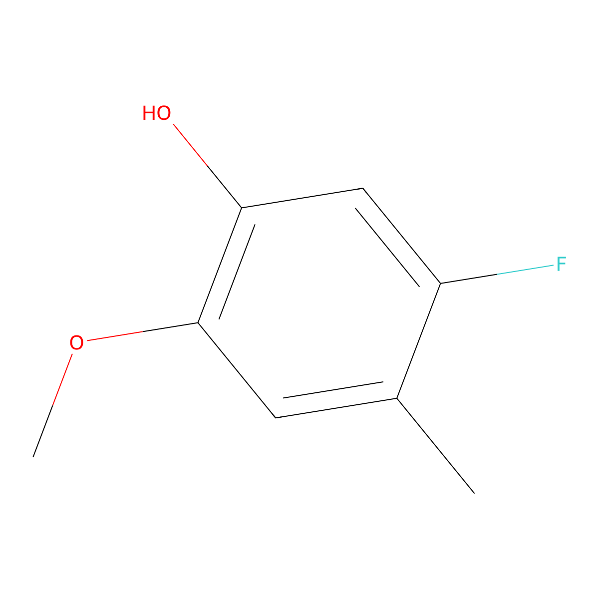 5-Fluoro-2-methoxy-4-methylphenol molecular structure, CAS 1782846-63-2