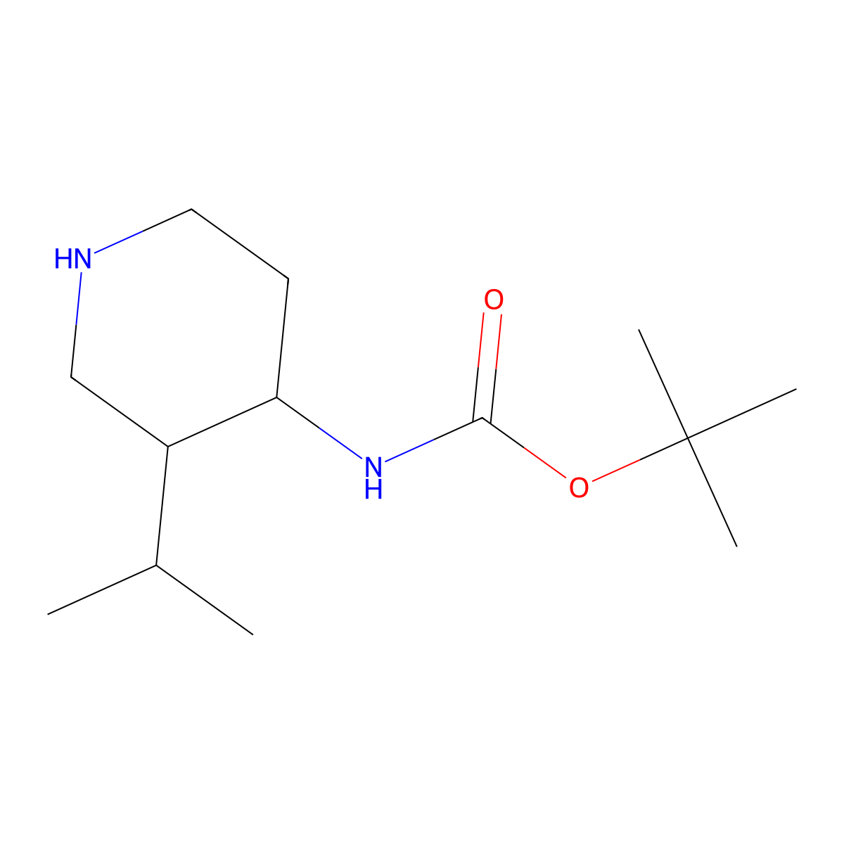 tert-butyl N-[3-(propan-2-yl)piperidin-4-yl]carbamate molecular structure, CAS 1782853-07-9