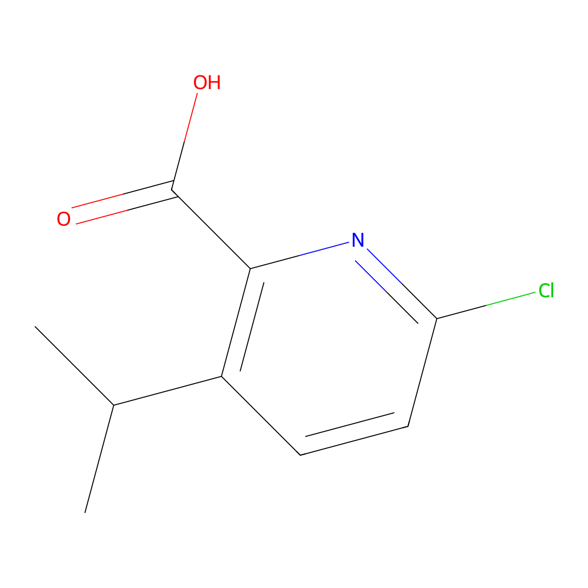 6-Chloro-3-(propan-2-yl)pyridine-2-carboxylic acid molecular structure, CAS 1782853-81-9