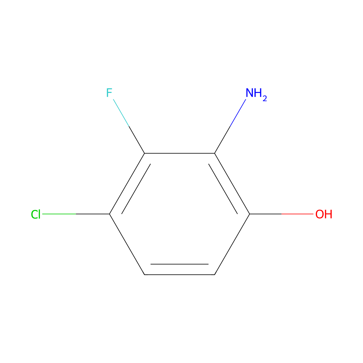 2-Amino-4-chloro-3-fluorophenol molecular structure, CAS 1782857-09-3