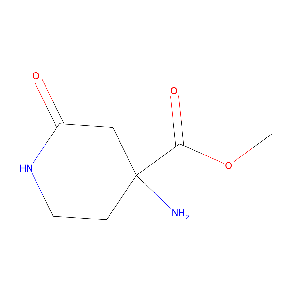 Methyl 4-amino-2-oxopiperidine-4-carboxylate molecular structure, CAS 1782857-93-5