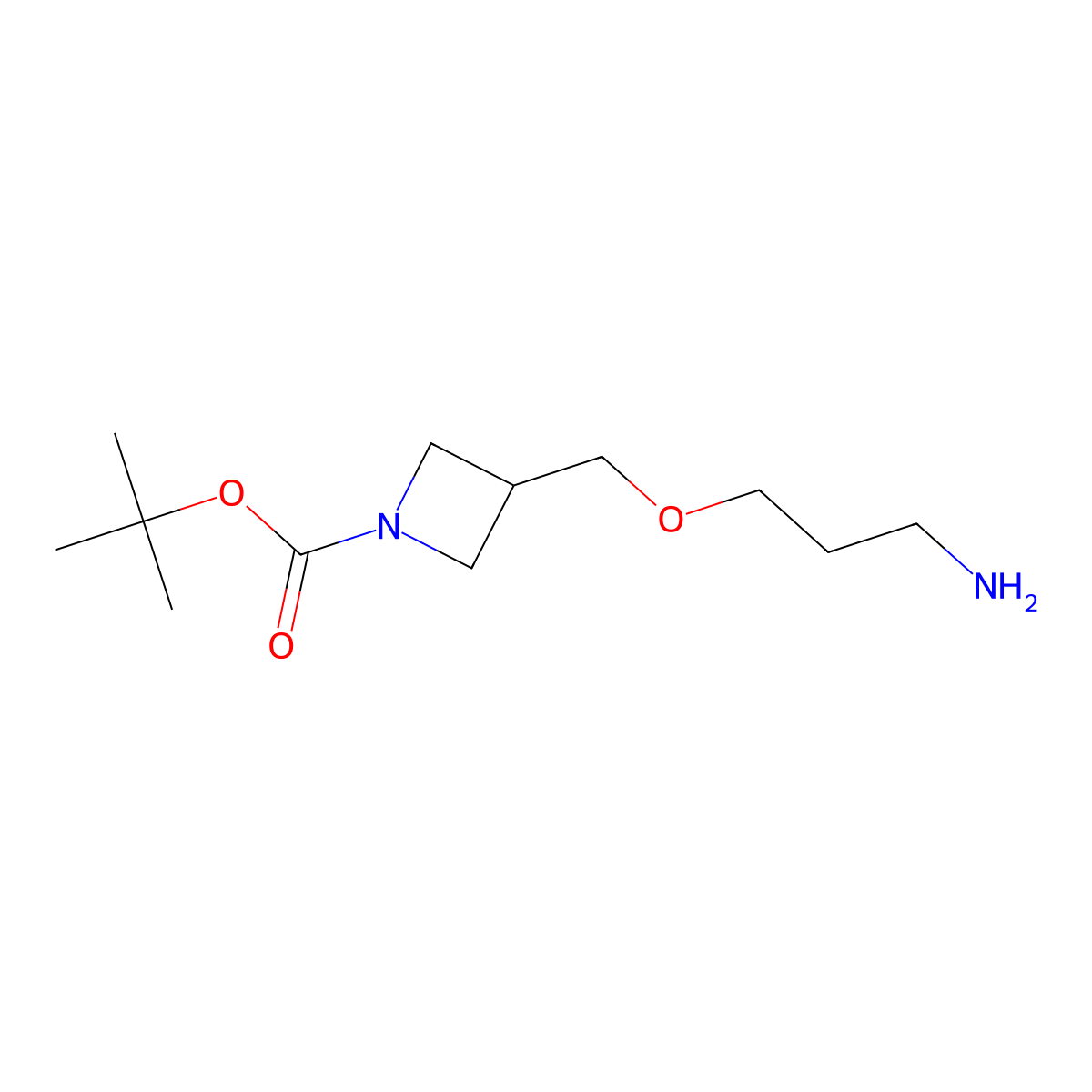 Tert-butyl 3-[(3-aminopropoxy)methyl]azetidine-1-carboxylate molecular structure, CAS 1782860-35-8