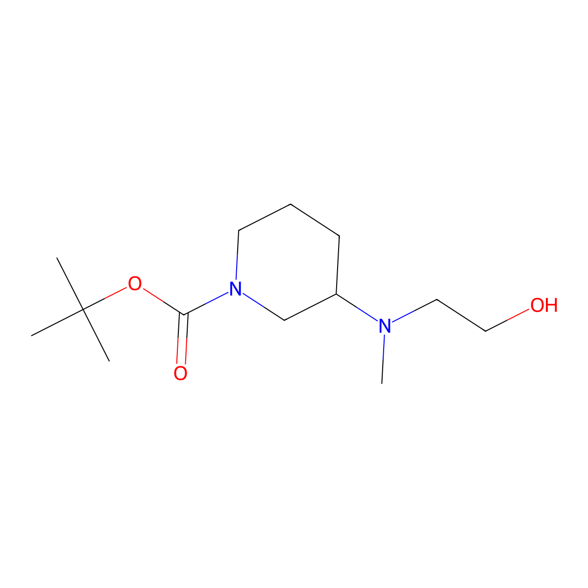 Tert-butyl 3-[(2-hydroxyethyl)(methyl)amino]piperidine-1-carboxylate molecular structure, CAS 1782861-47-5