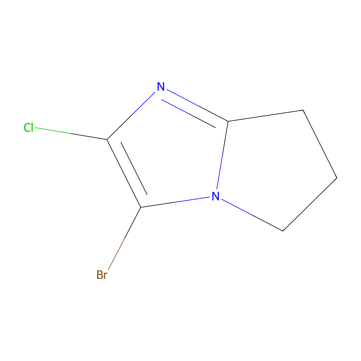 3-bromo-2-chloro-5H,6H,7H-pyrrolo[1,2-a]imidazole molecular structure, CAS 1782865-27-3