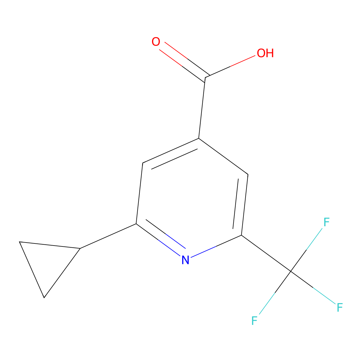 2-Cyclopropyl-6-(trifluoromethyl)pyridine-4-carboxylic acid molecular structure, CAS 1782868-41-0