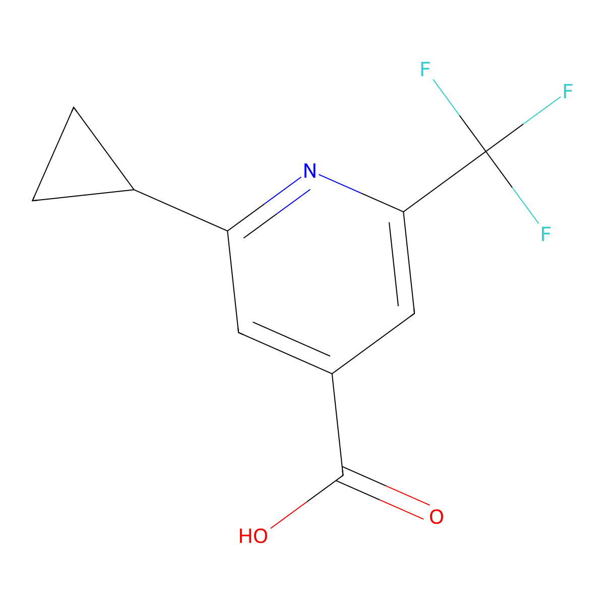 2-Cyclopropyl-6-(trifluoromethyl)pyridine-4-carboxylic acid molecular structure, CAS 1782868-41-0