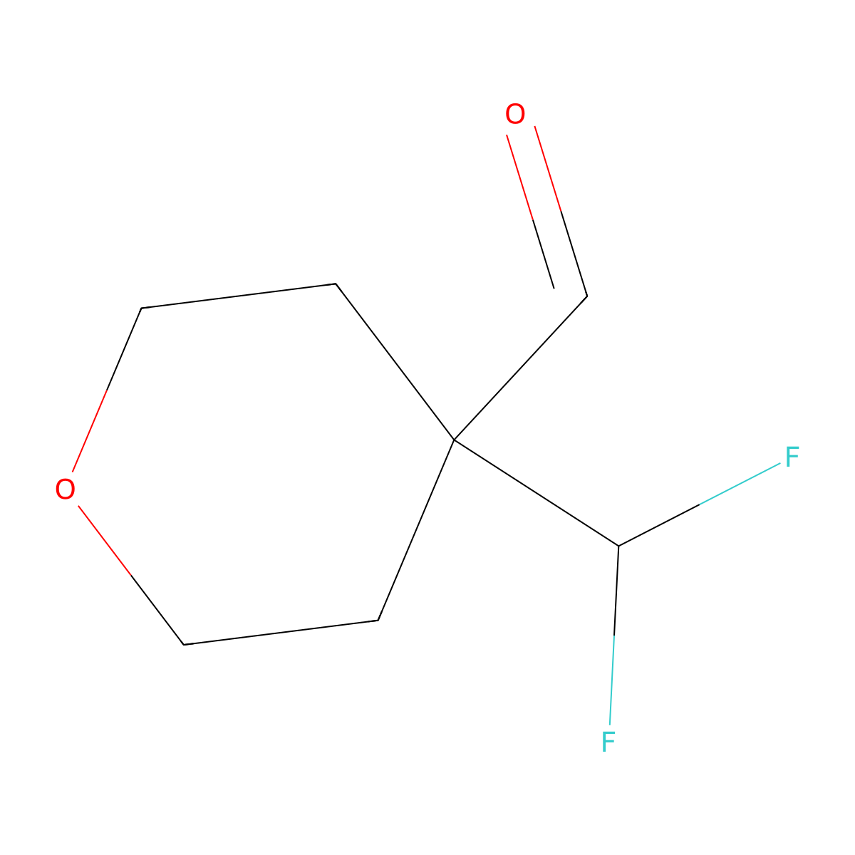 4-(Difluoromethyl)oxane-4-carbaldehyde molecular structure, CAS 1782869-25-3