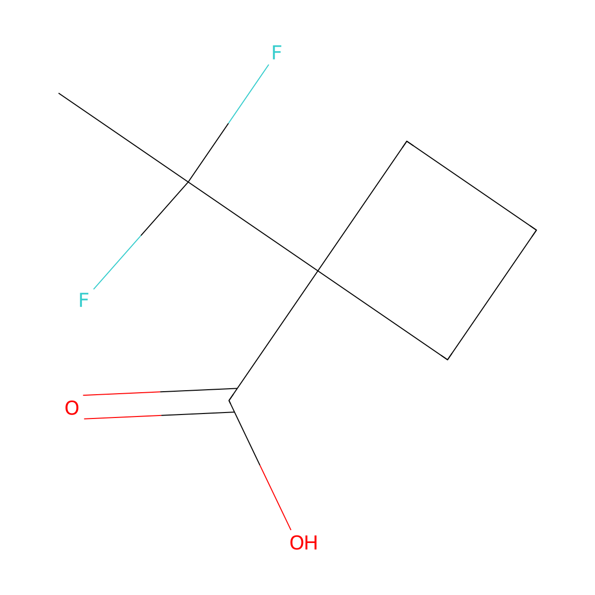 1-(1,1-Difluoroethyl)cyclobutane-1-carboxylic acid molecular structure, CAS 1782869-64-0